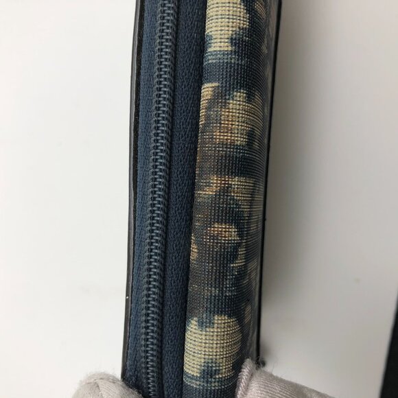 Christian Dior Monogram Wallet Blue Oblique Canvas Bifold Zip Rectangle - Picture 3 of 16